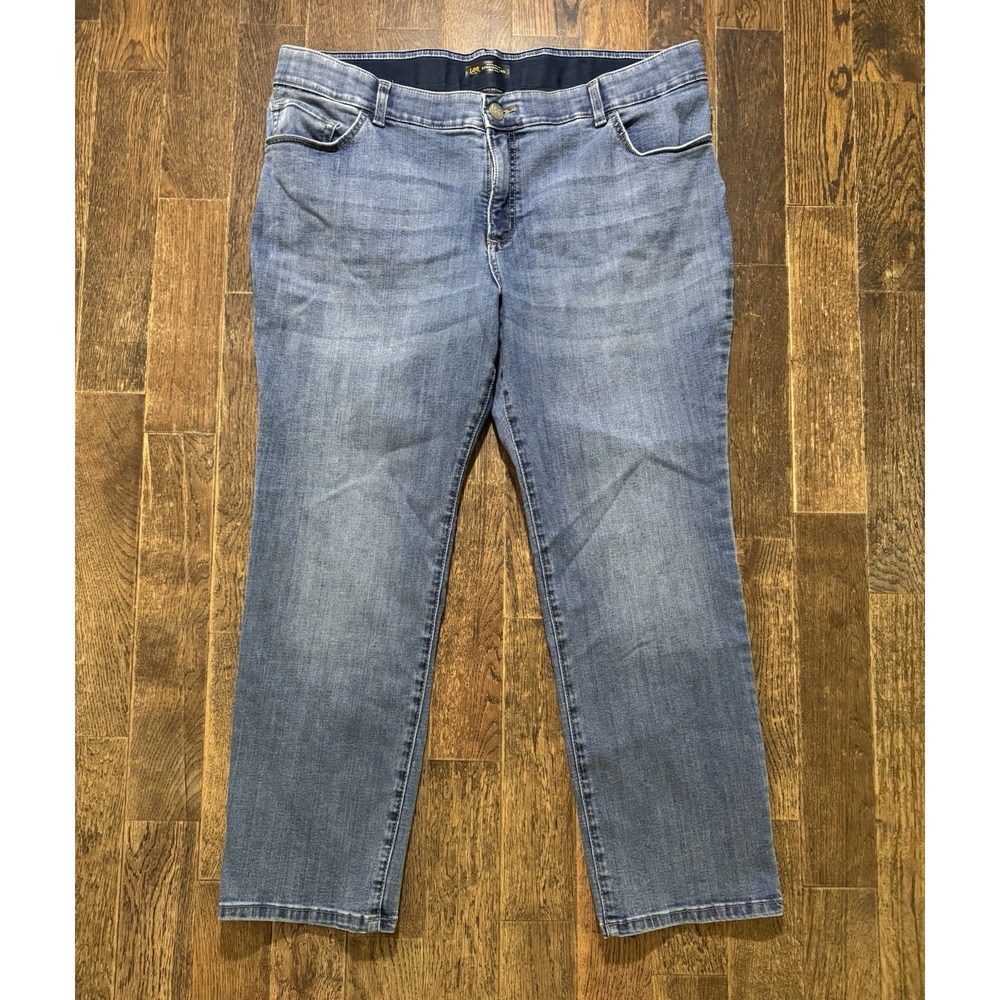 Lee Blue Jeans Size 20W Petite Regular Fit Straight Leg Mid Rise Flex Motion